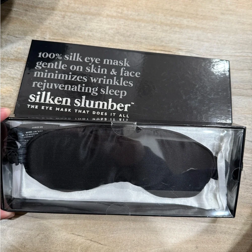 Silken Slumber Black Silk Eye Mask